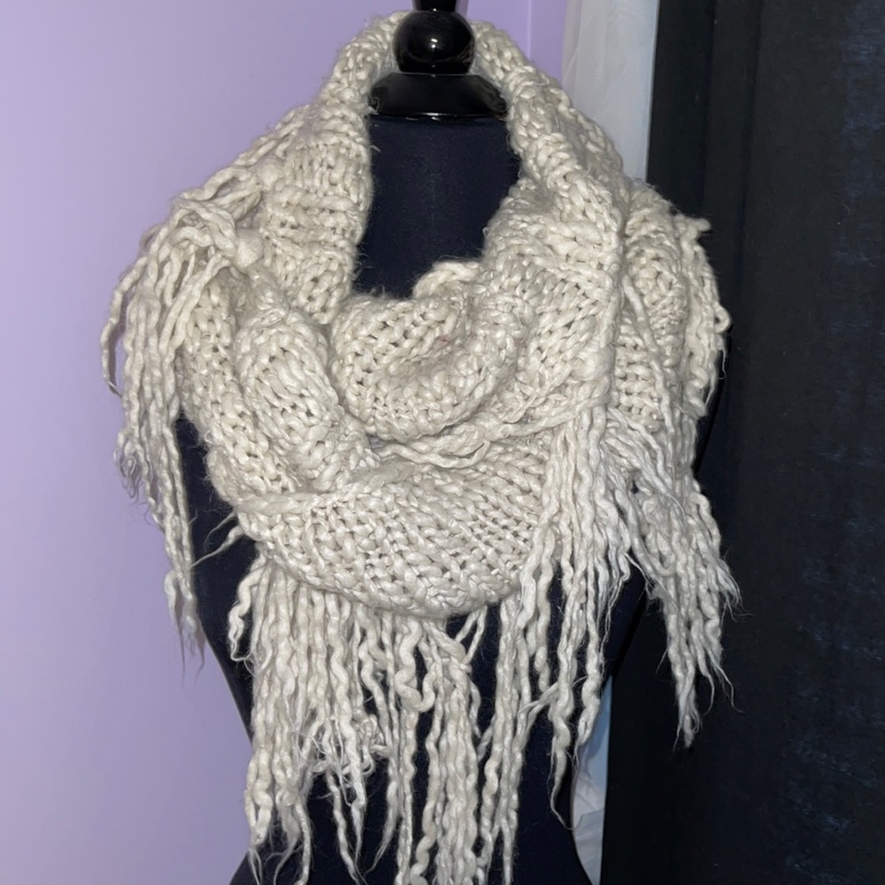 Cream wrap scarf